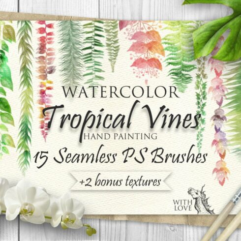 Tropical Vines Seamless PS Brushescover image.