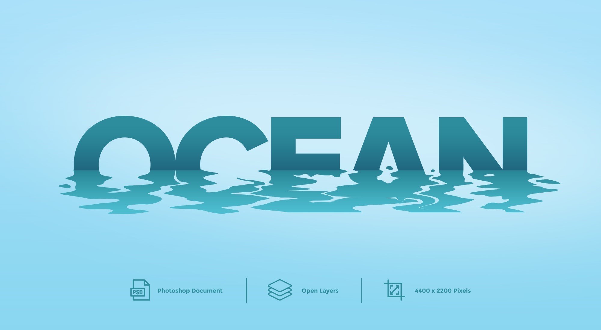 Ocean Text Effect Designpreview image.