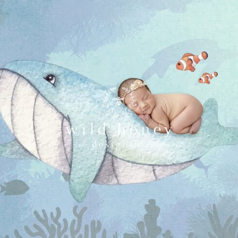Ocean Newborn Digital Backdropcover image.