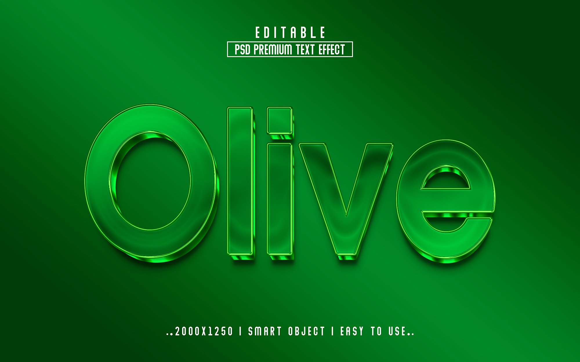 Olive 3D Editable Text Effect stylecover image.