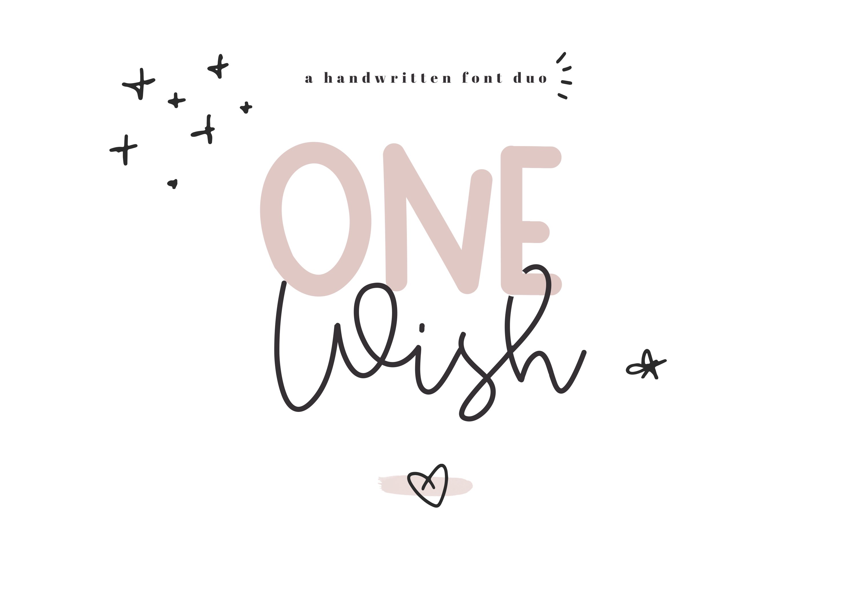 One Wish - Handwritten Font Duo cover image.