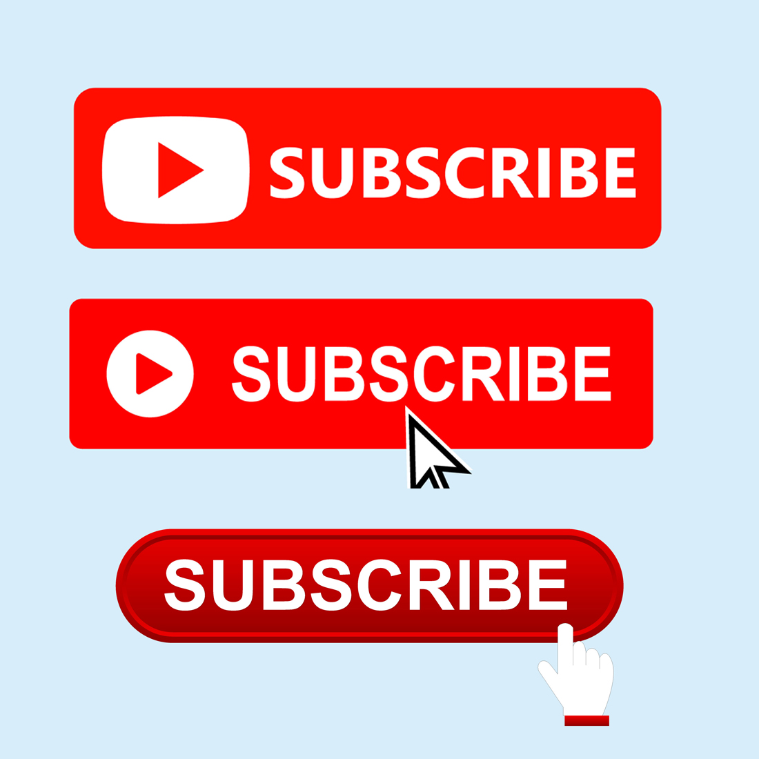 YouTube Live Subscribe Vector Set preview image.