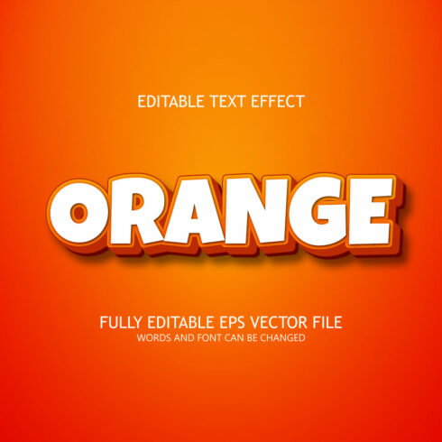 Orange 3d editable text style effect cover image.