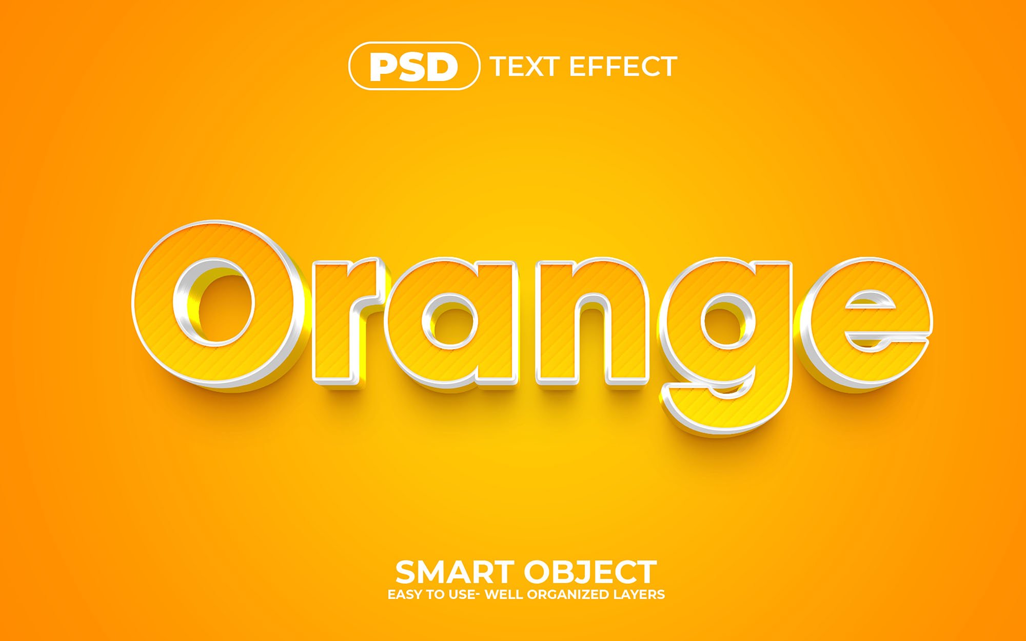 Orange 3D Editable psd Text Effectcover image.