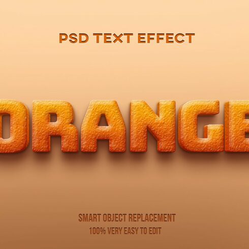 Orange Text Effect 3D Psdcover image.