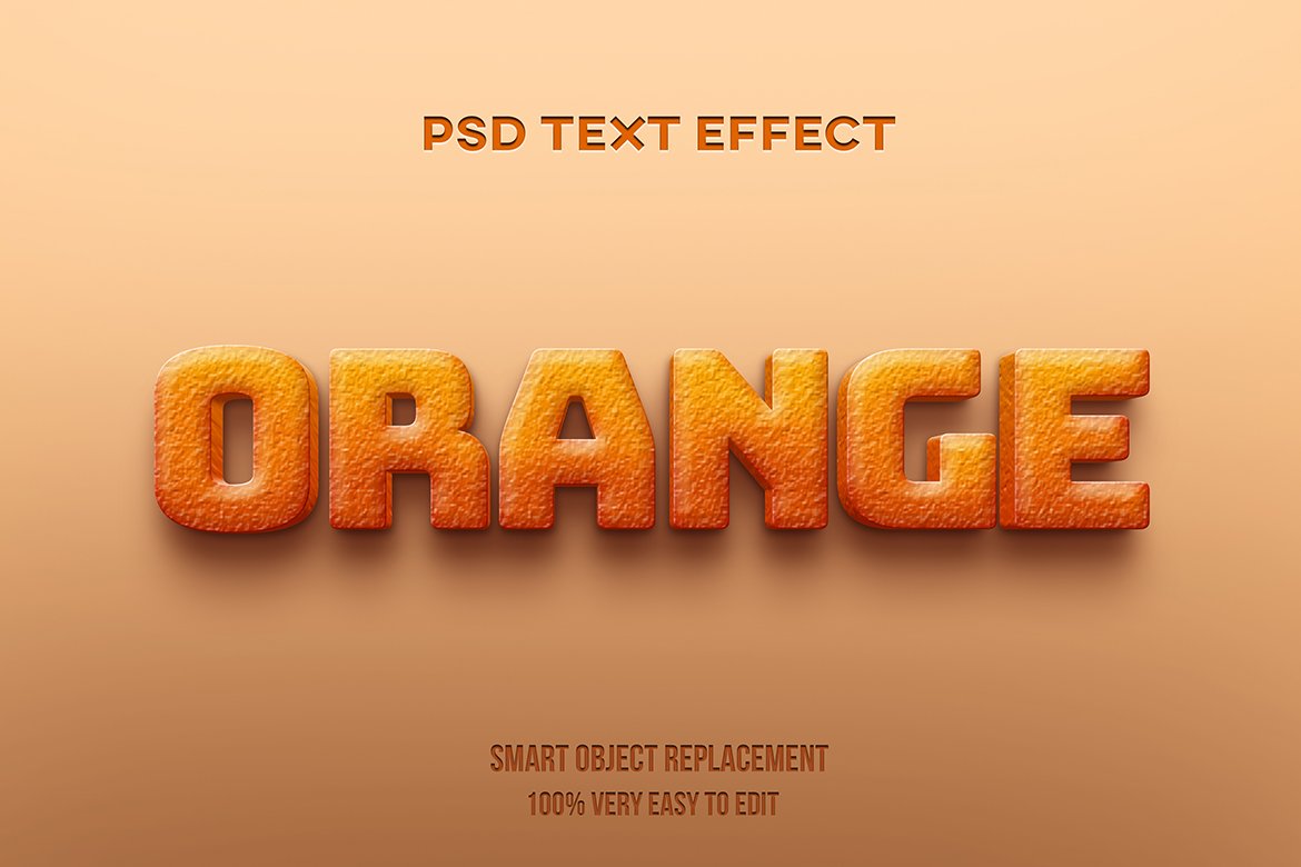 Orange Text Effect 3D Psdcover image.