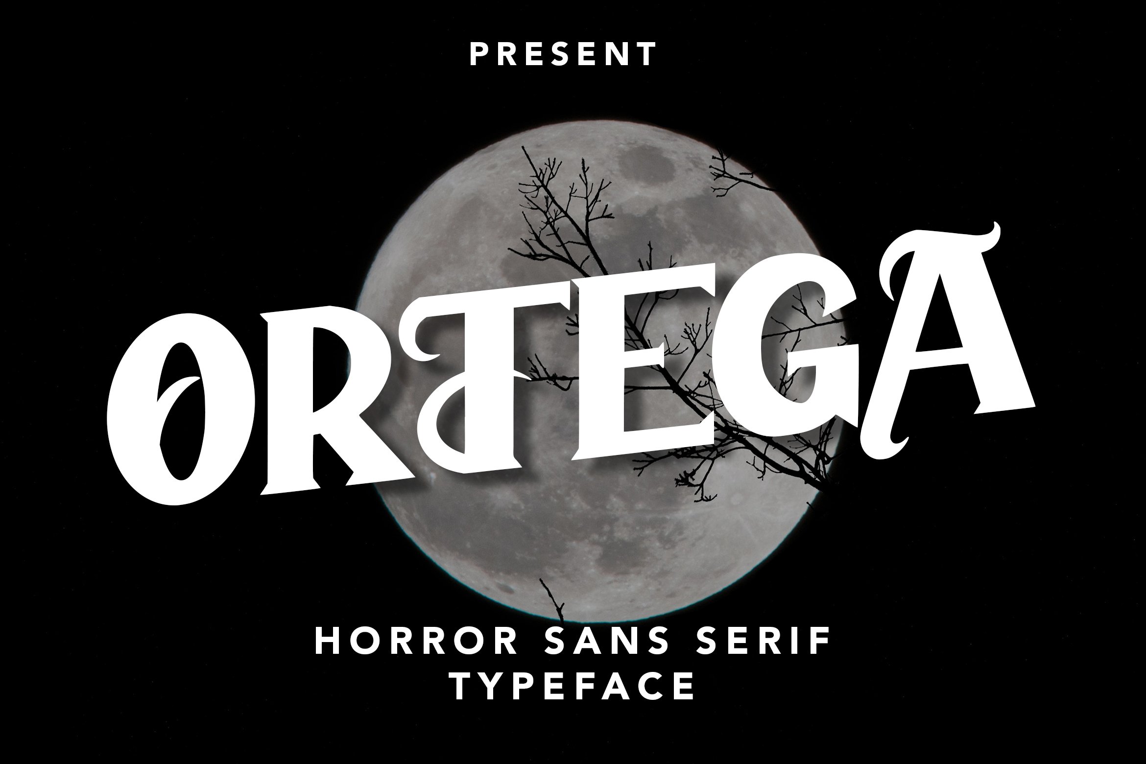 Ortega - Horror Sans Serif Typeface cover image.