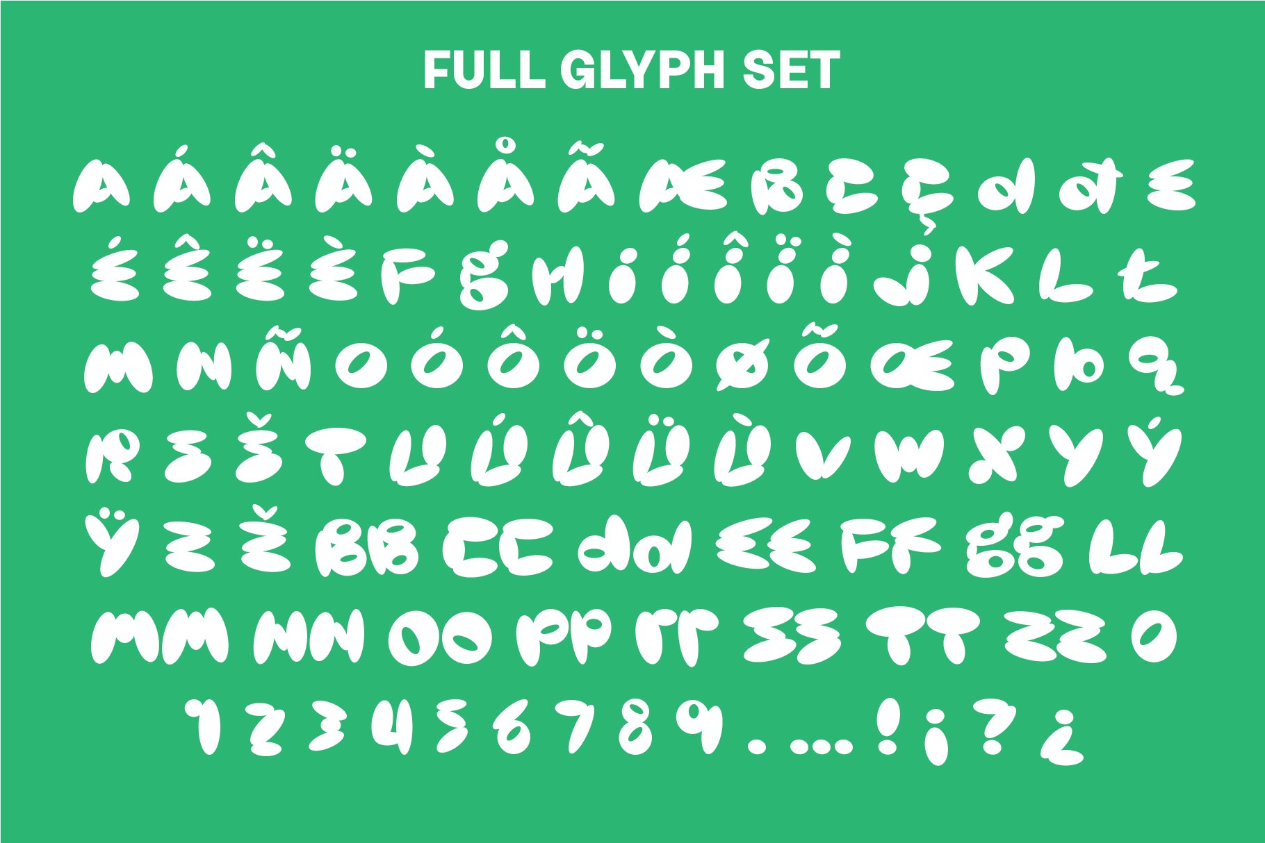 orvil bubble font full glyph set 193