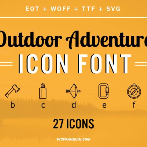 Outdoor Adventure Icon Font cover image.
