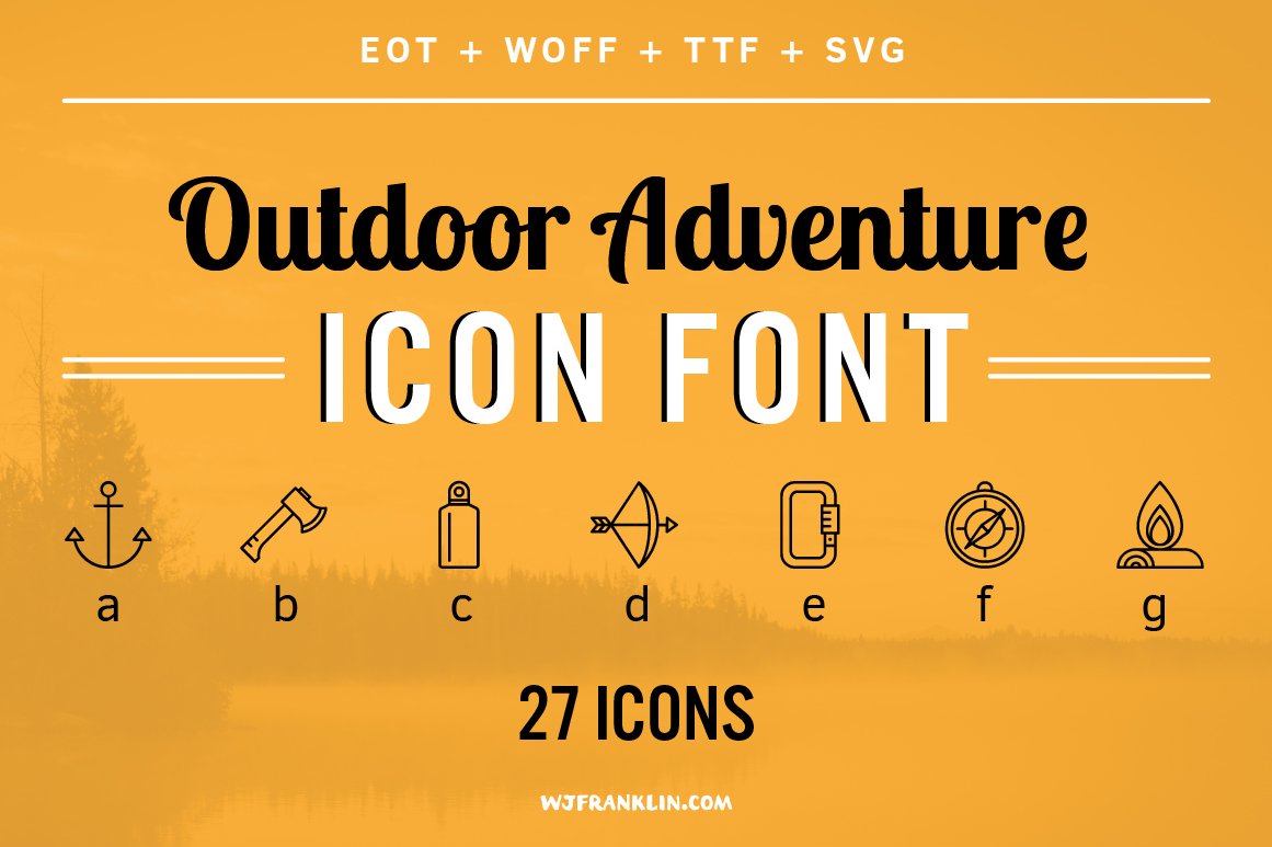 Outdoor Adventure Icon Font cover image.