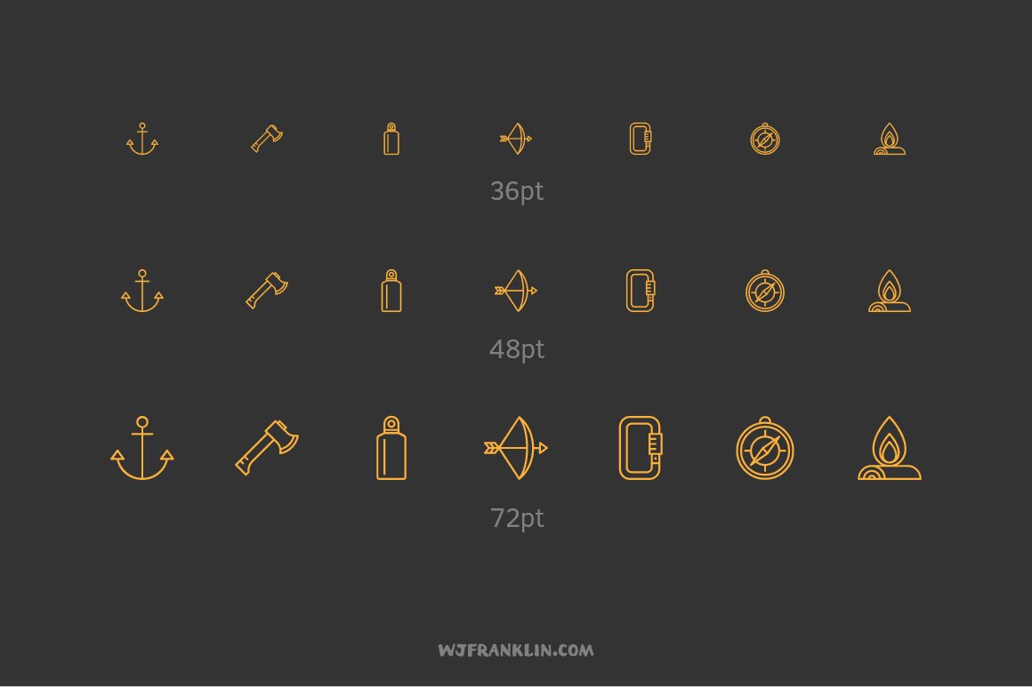 Outdoor Adventure Icon Font preview image.