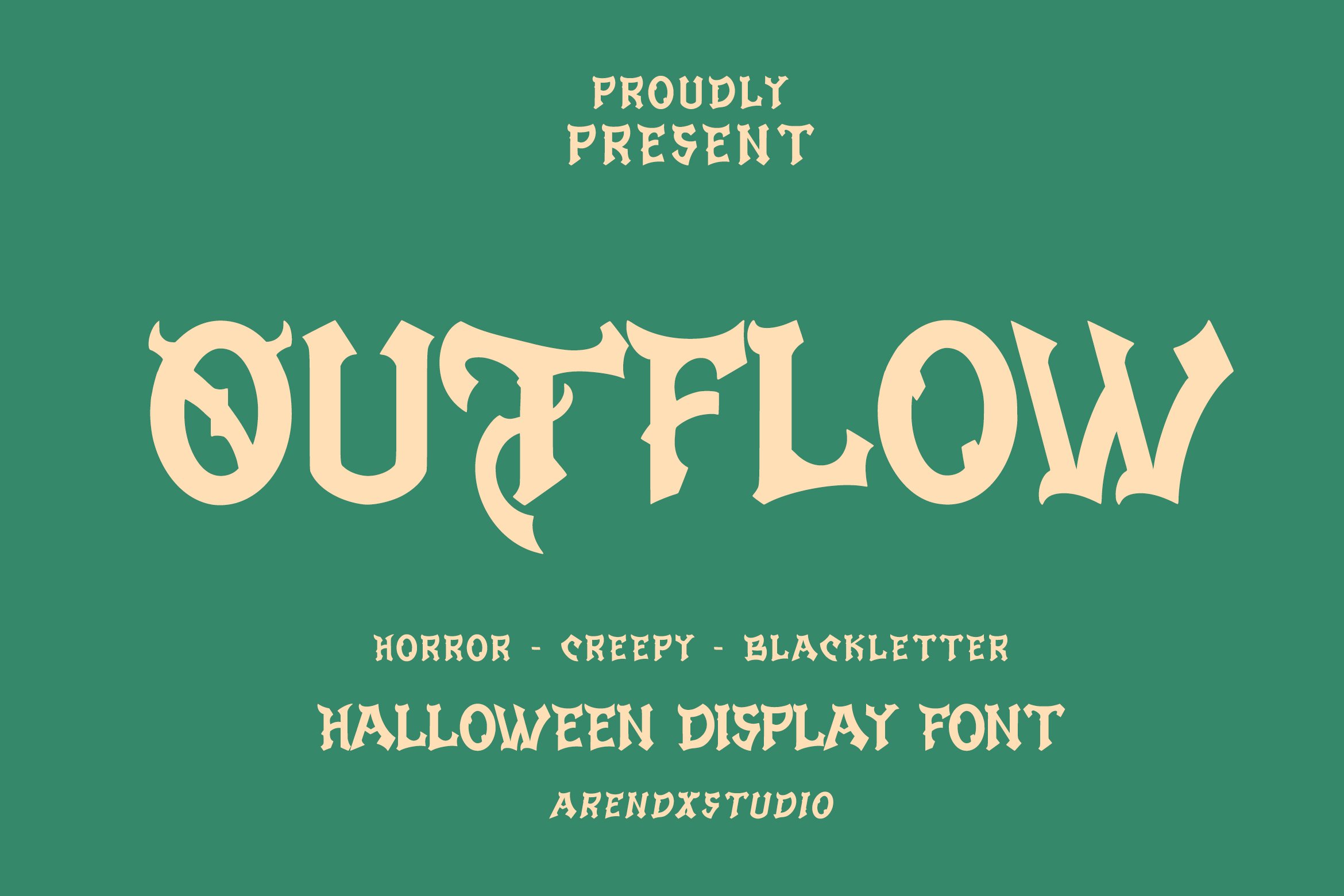 Outflow - Halloween Display Font cover image.