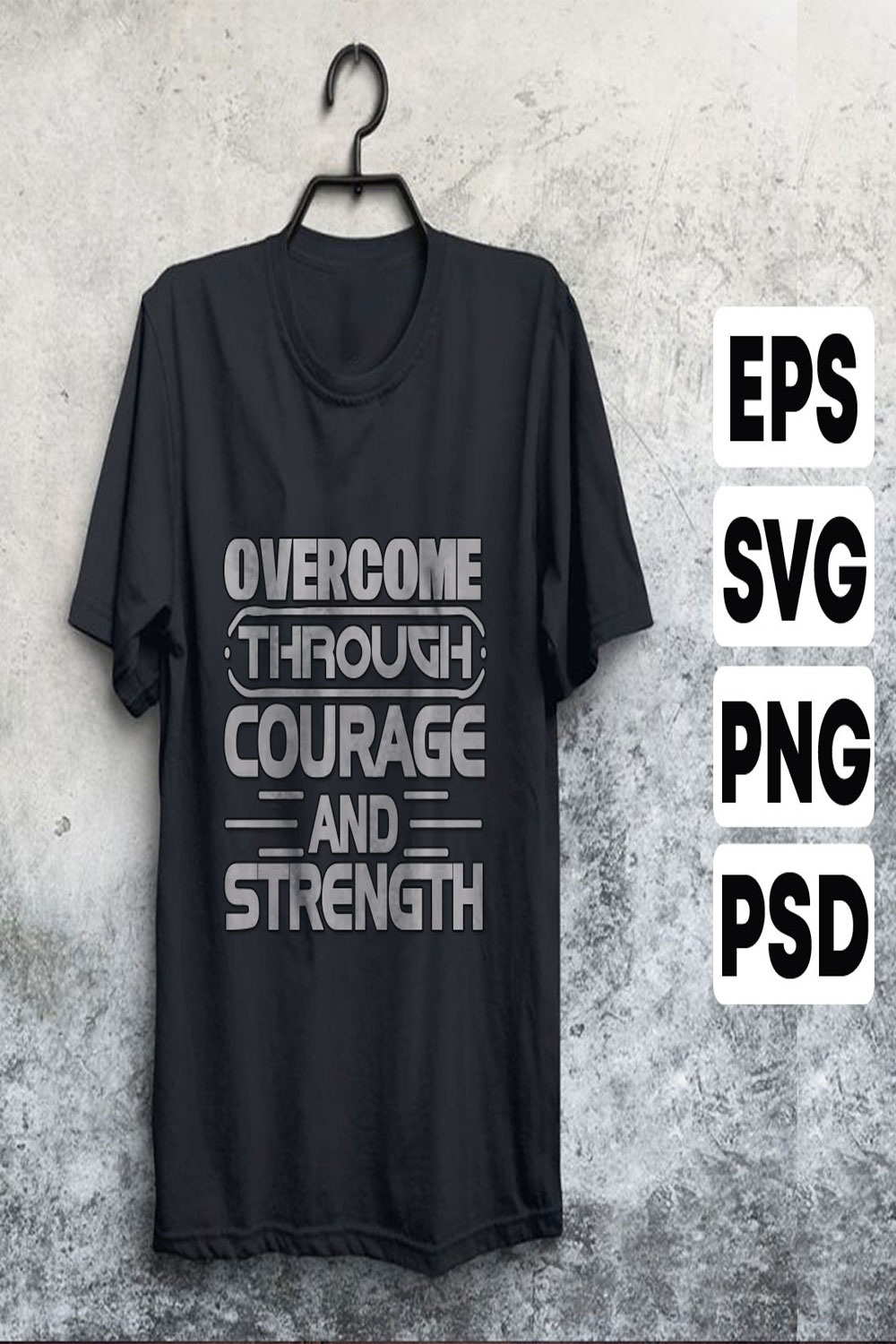 Overcome Through Courage And Strength pinterest preview image.