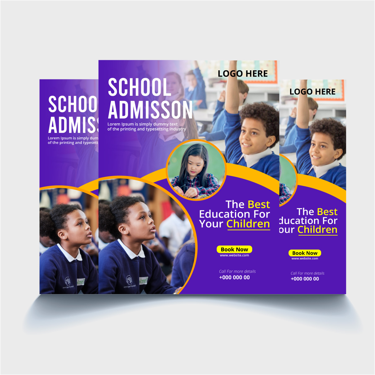 School Admission flyer, Kids School Admission cover image.
