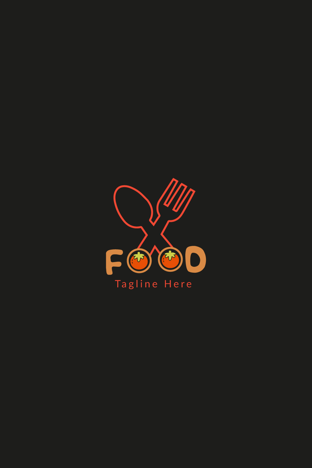 Food logo design vector template pinterest preview image.