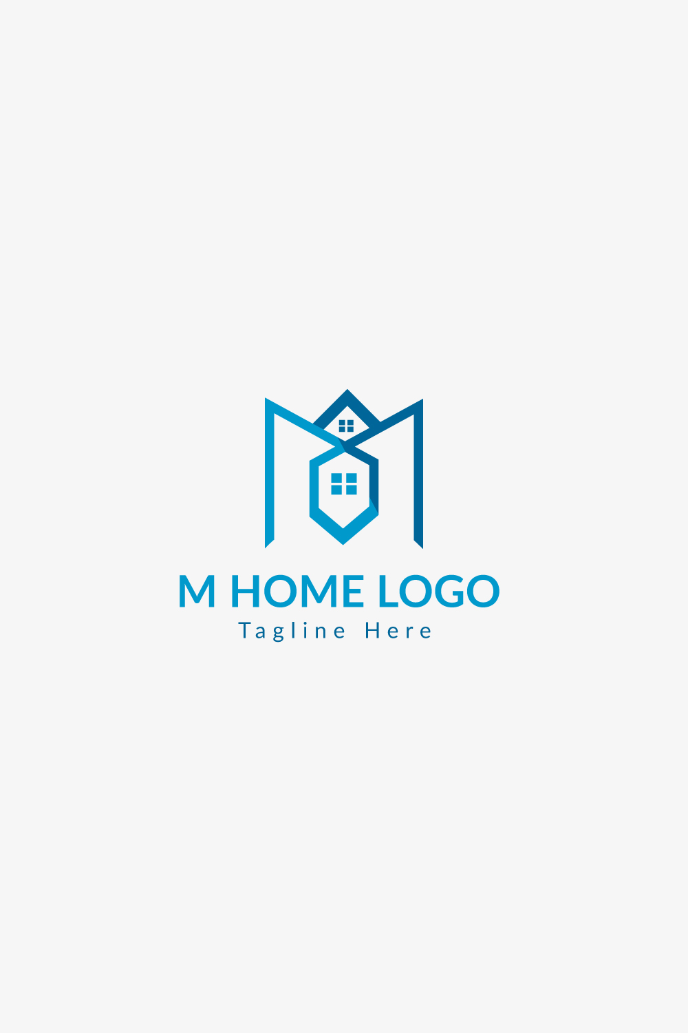 M letter logo design vector template pinterest preview image.
