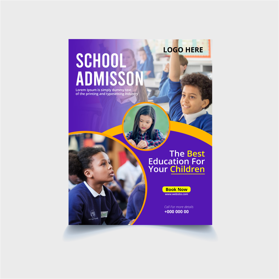 School Admission flyer, Kids School Admission preview image.