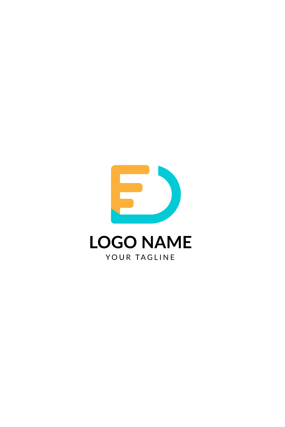 D letter logo design pinterest preview image.