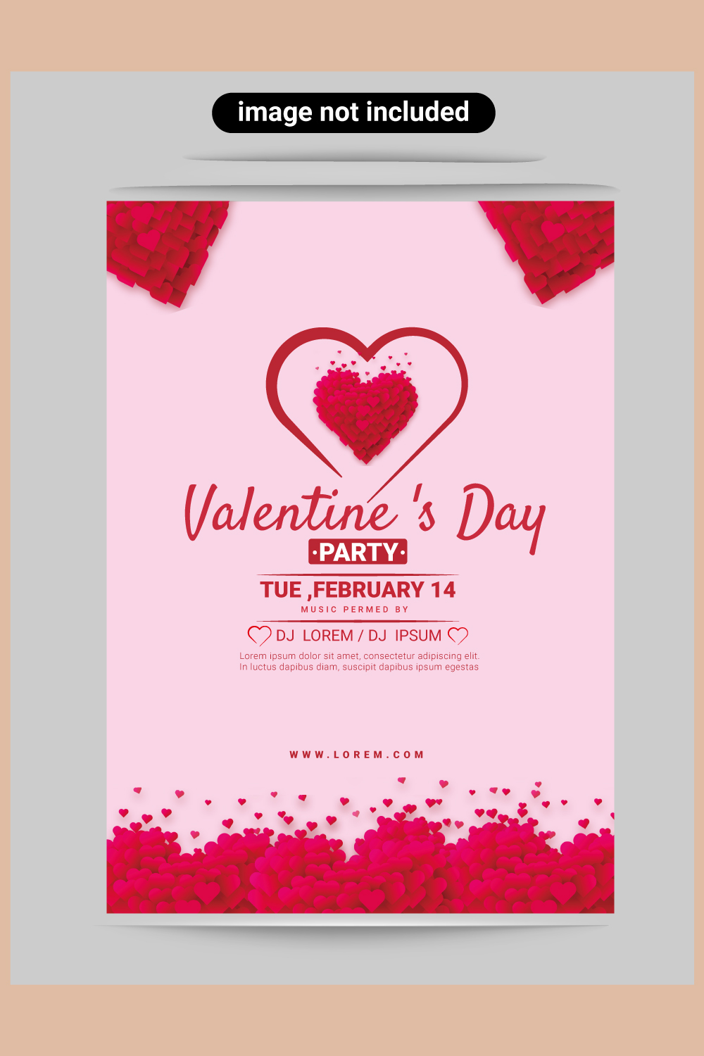 Valentine day flyer design pinterest preview image.