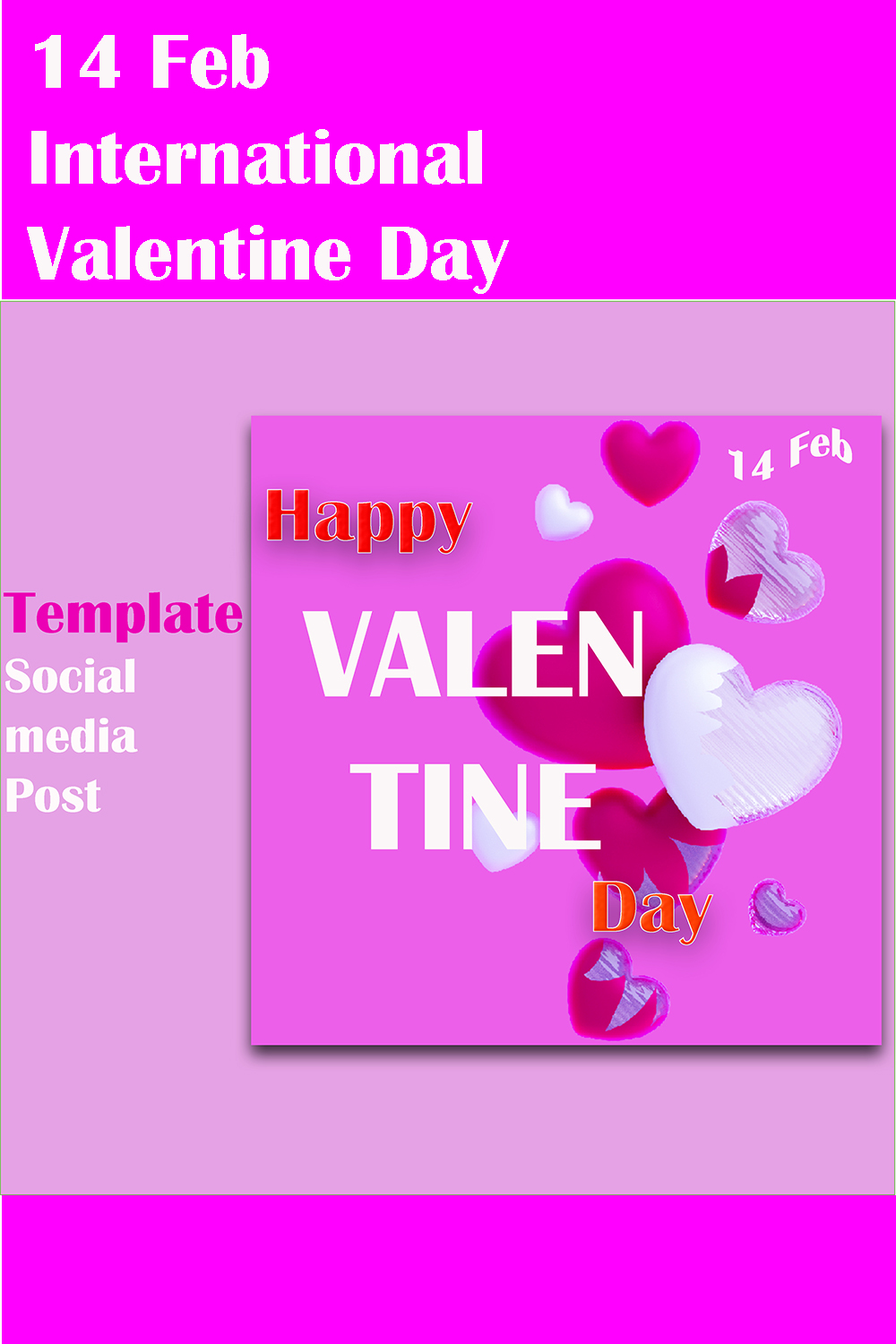 14 Feb international valentine Day pinterest preview image.
