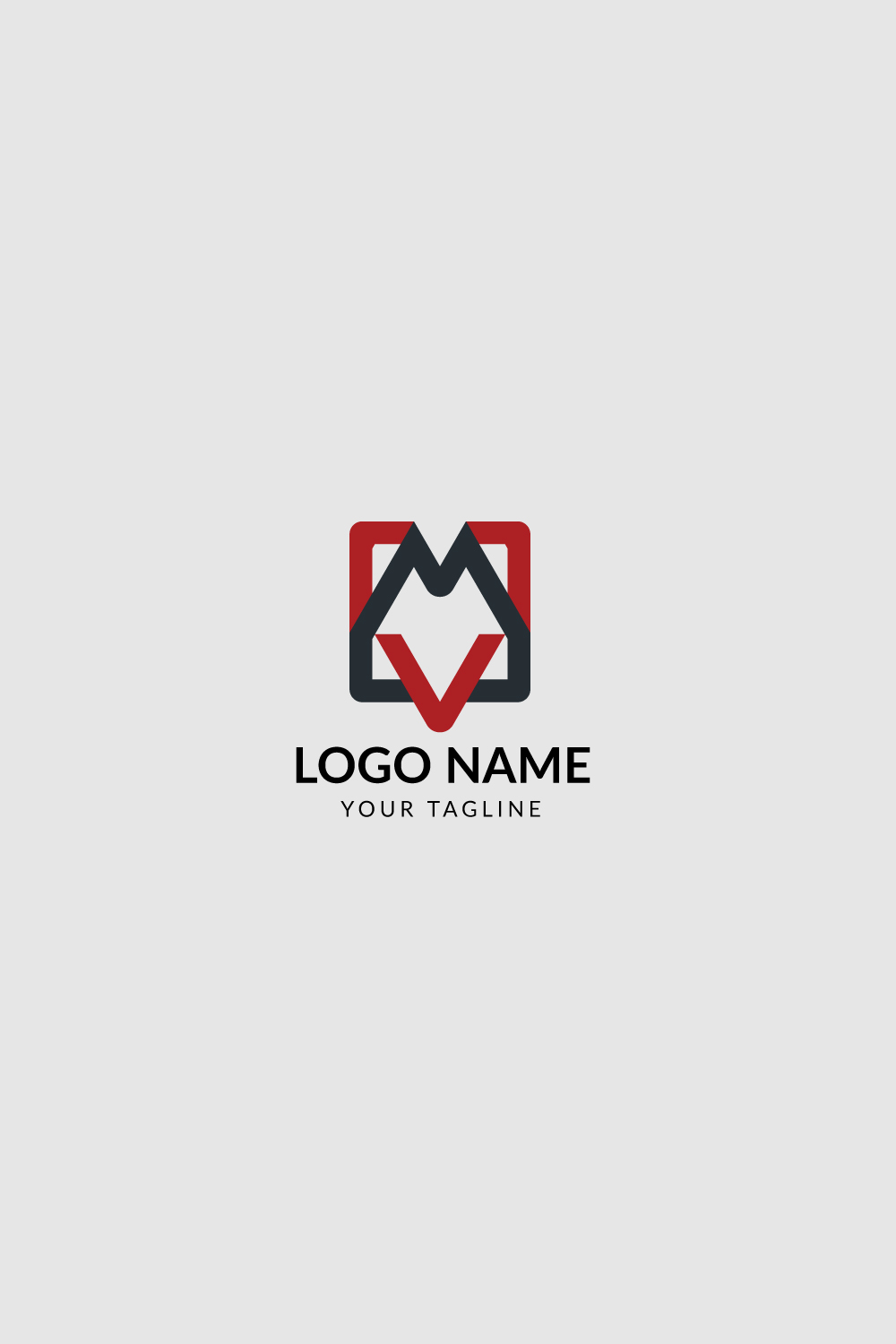 M letter logo design pinterest preview image.
