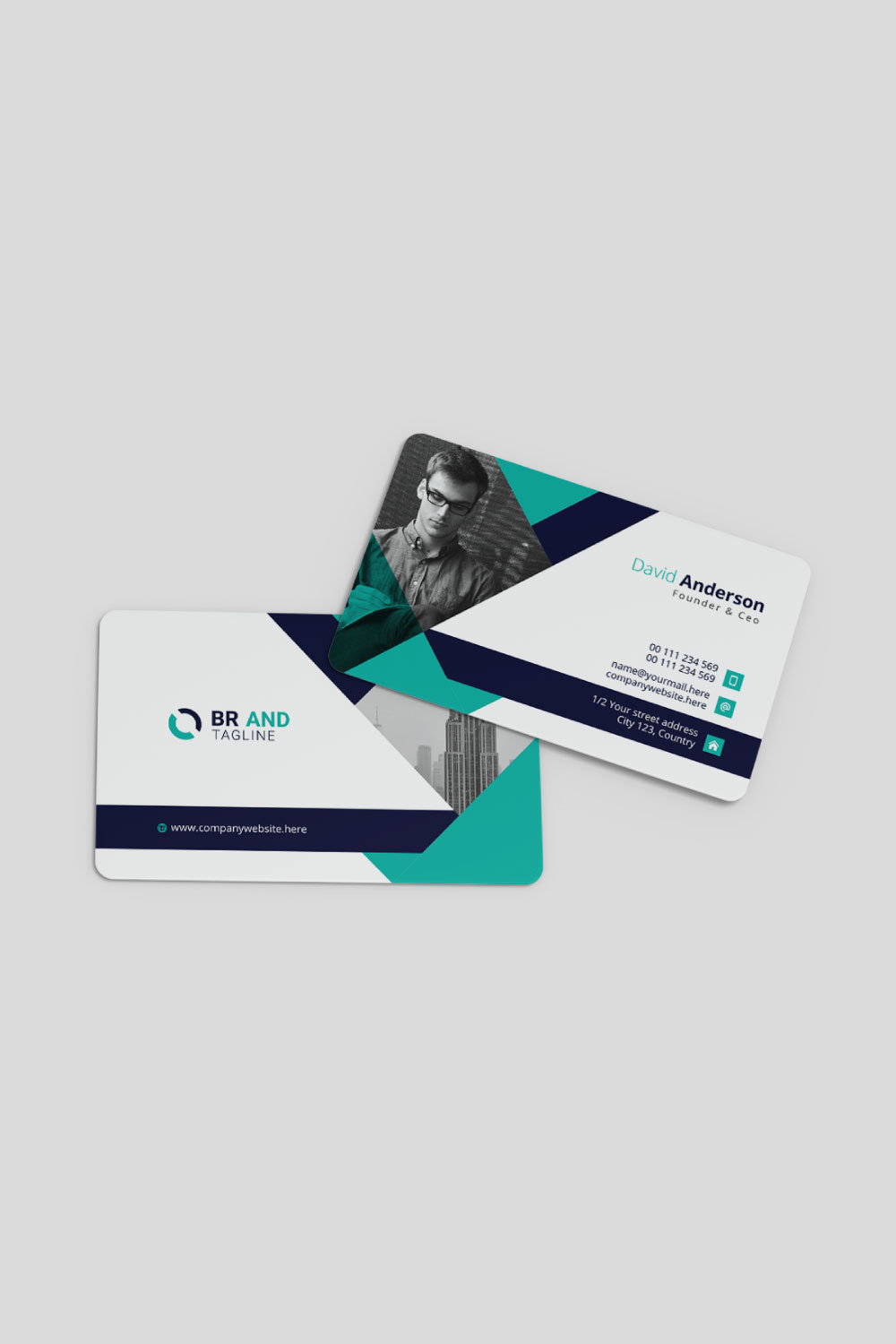 Creative Business Card Design Template pinterest preview image.