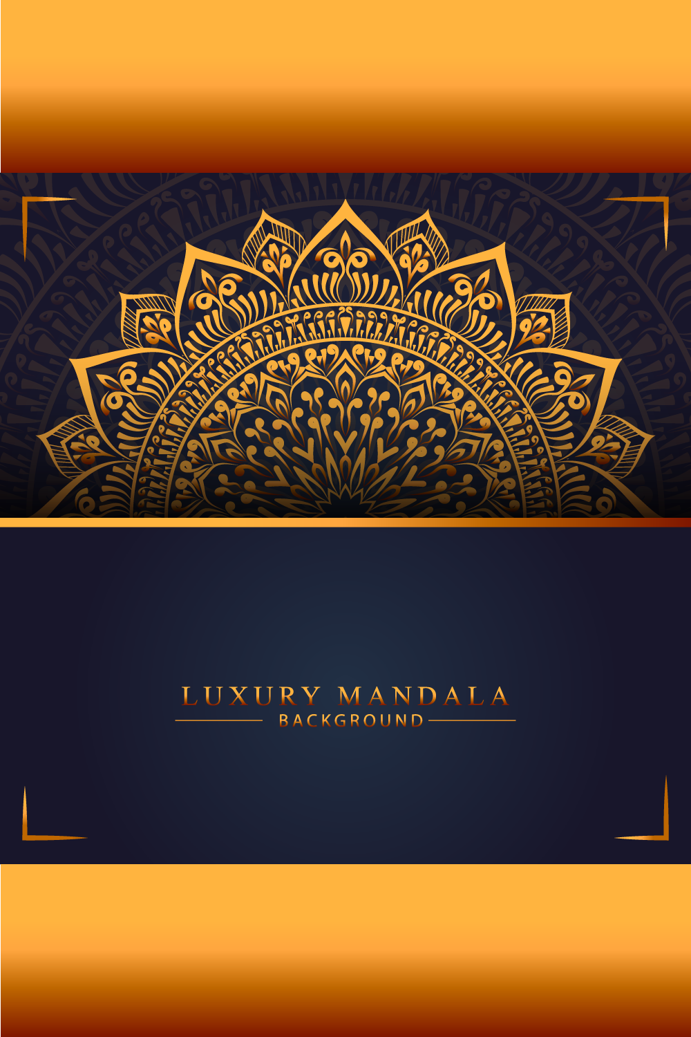 Luxury golden royal mandala arabesque islamic pattern for wedding invitation card in gold transparent background pinterest preview image.