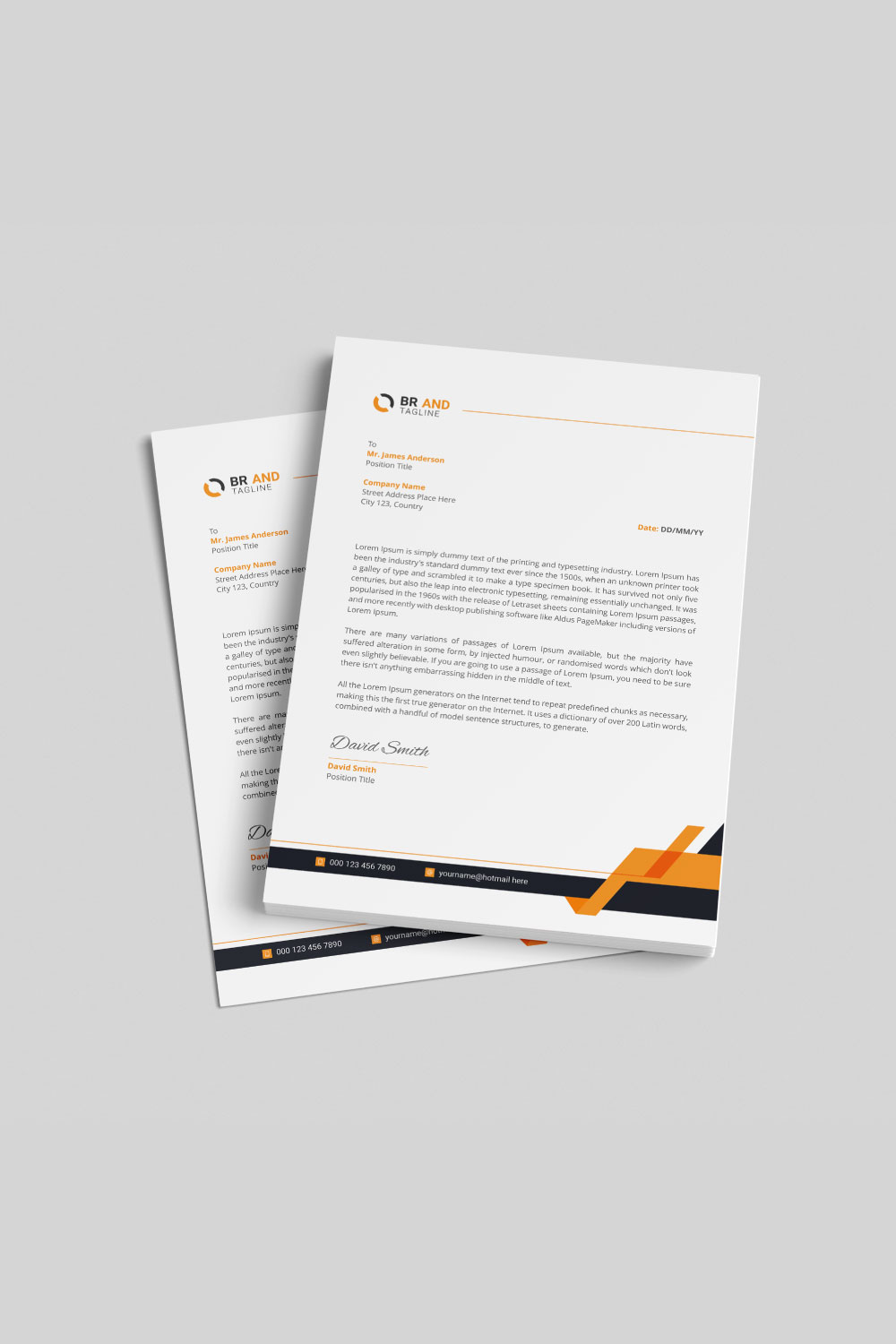 Modern Company Letterhead Template Design pinterest preview image.