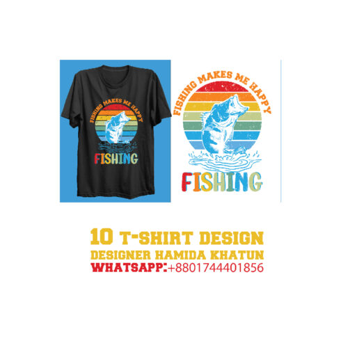 Fishing T-shirt Design vactor & typography tamplate cover image.