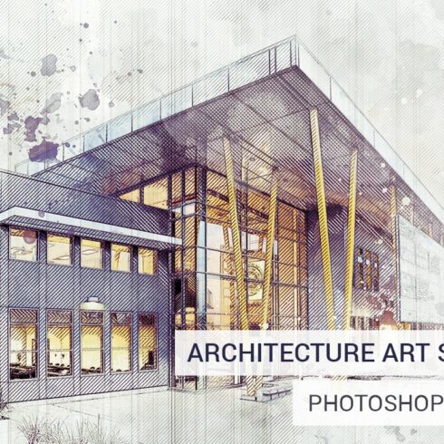 Architecture Sketch Photoshop Actioncover image.