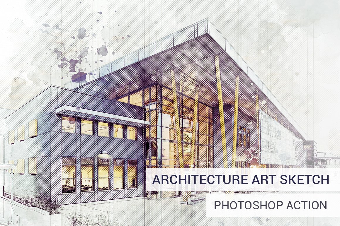 Architecture Sketch Photoshop Actioncover image.