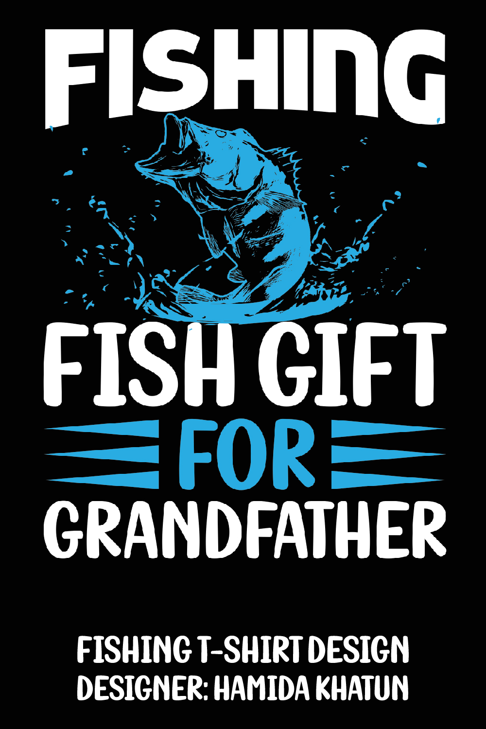 Fishing T-shirt Design vactor & typography tamplate pinterest preview image.