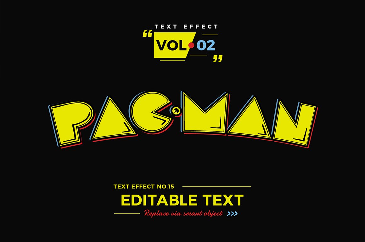 pac man text effect layer style 49