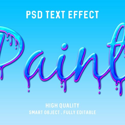 Paint Text Effect 3D Psdcover image.