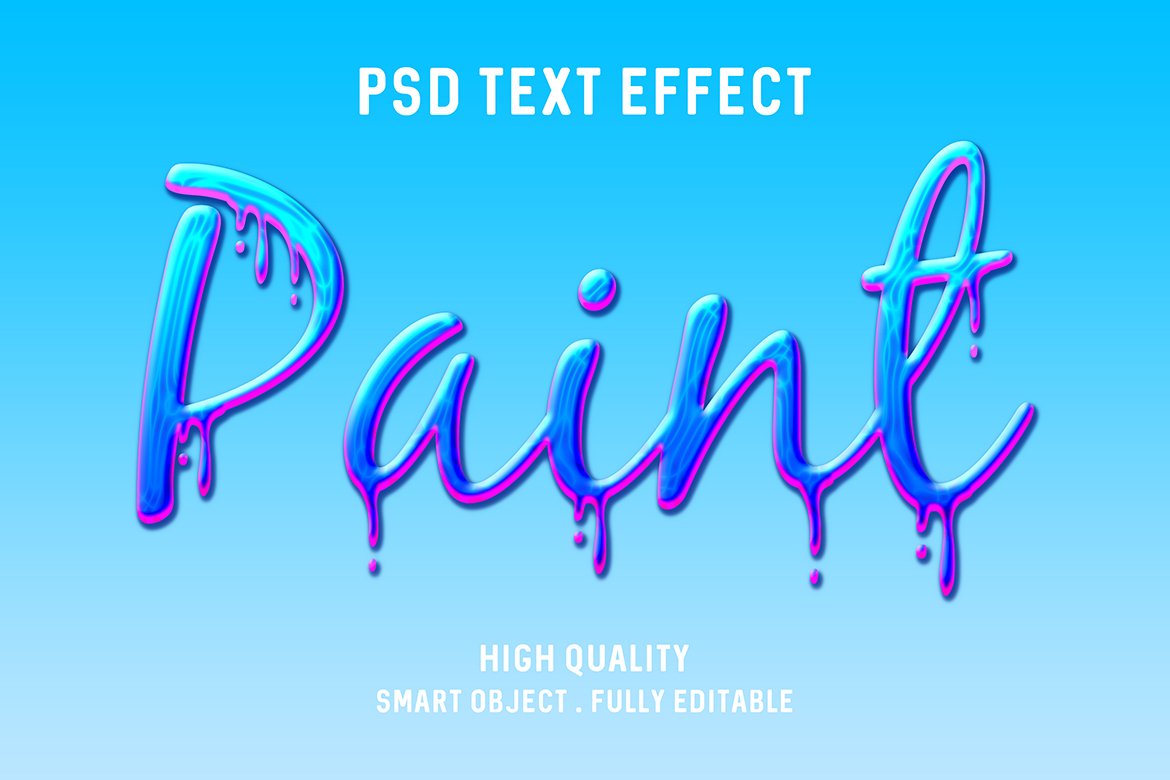 Paint Text Effect 3D Psdcover image.