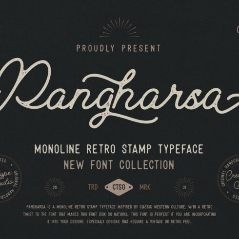 Pangharsa Retro Stamp Business Font cover image.