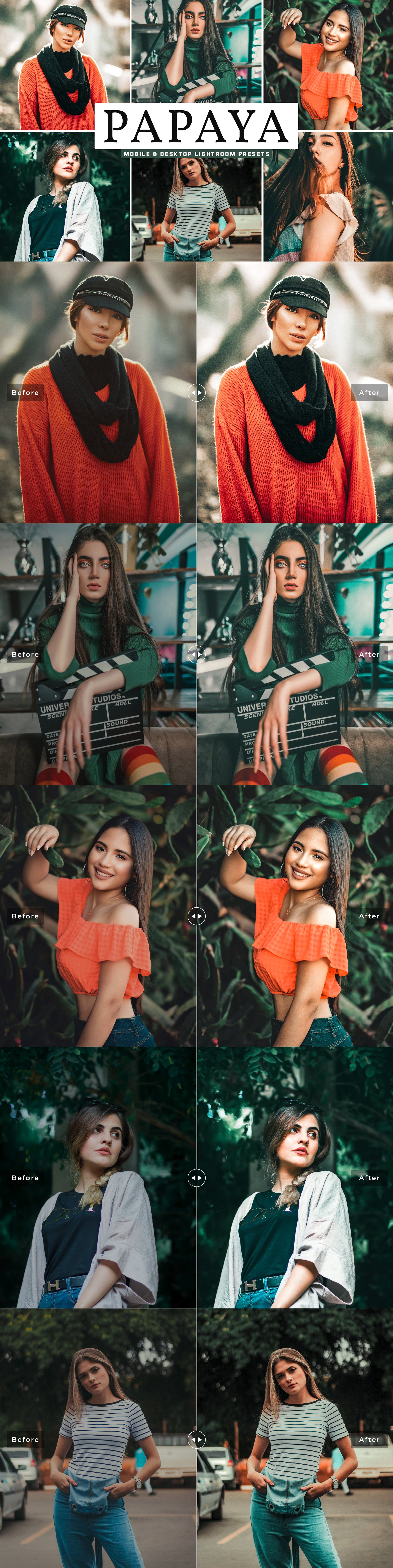 Papaya Lightroom Presets Packcover image.