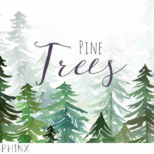 Watercolor Pine Trees Pack cover image.