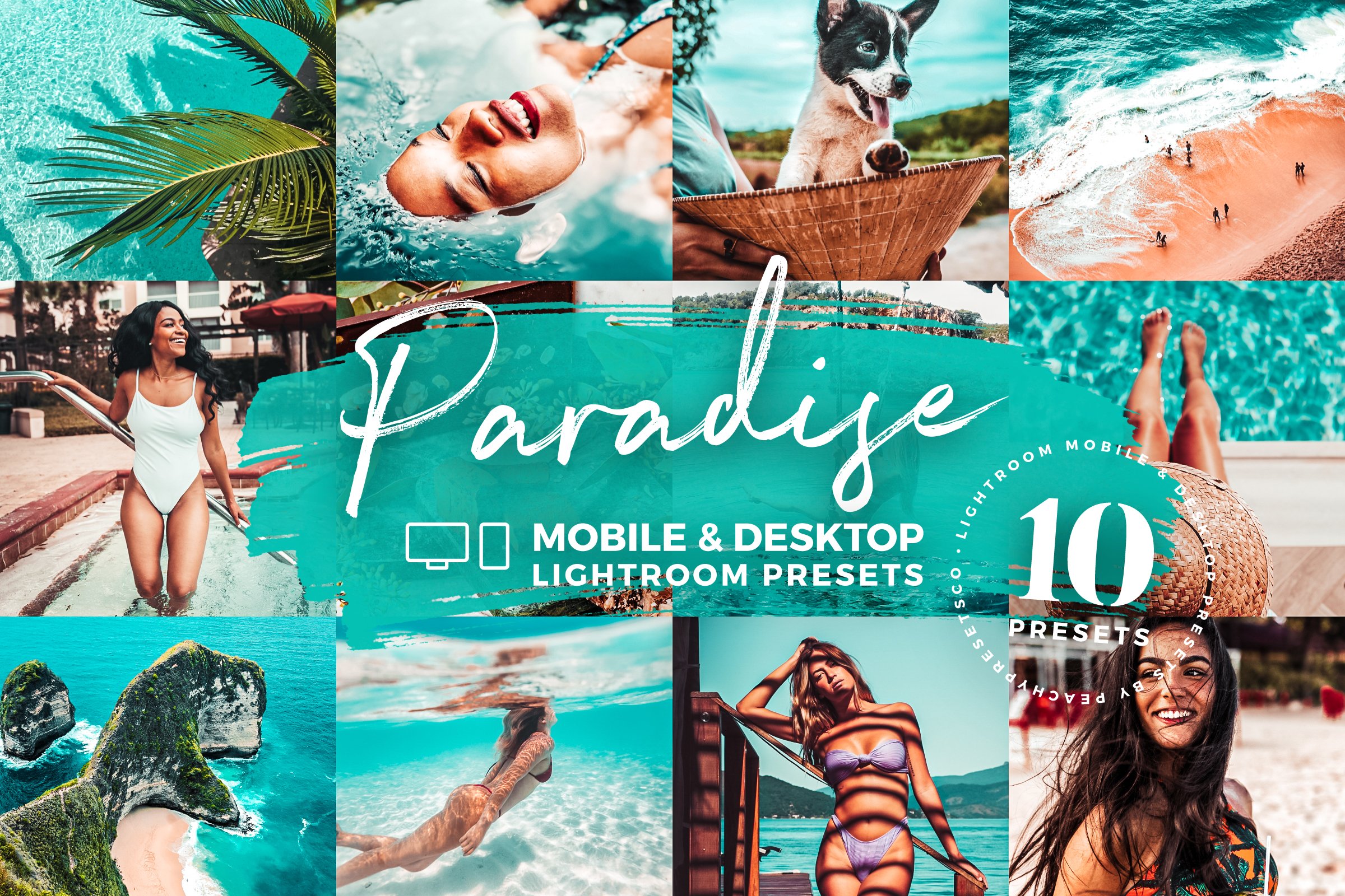 10 Paradise Lightroom Mobile Presetscover image.