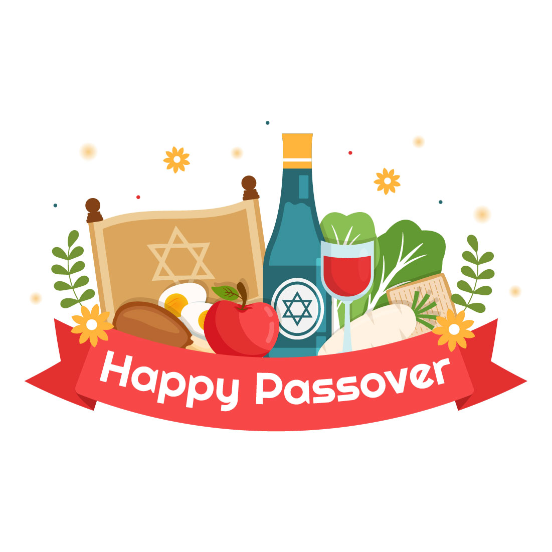 16 Happy Passover Jewish Holiday Illustration preview image.
