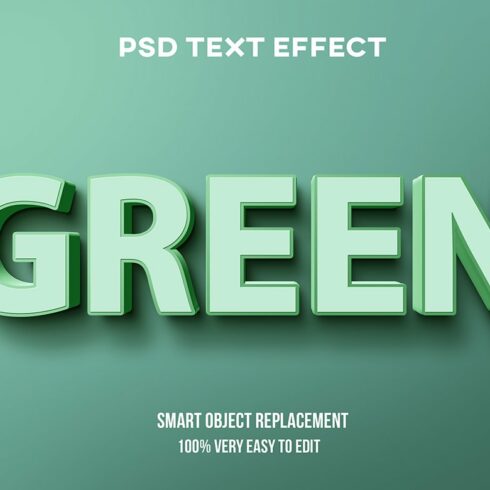 Pastel Green Text Effect 3D Psdcover image.