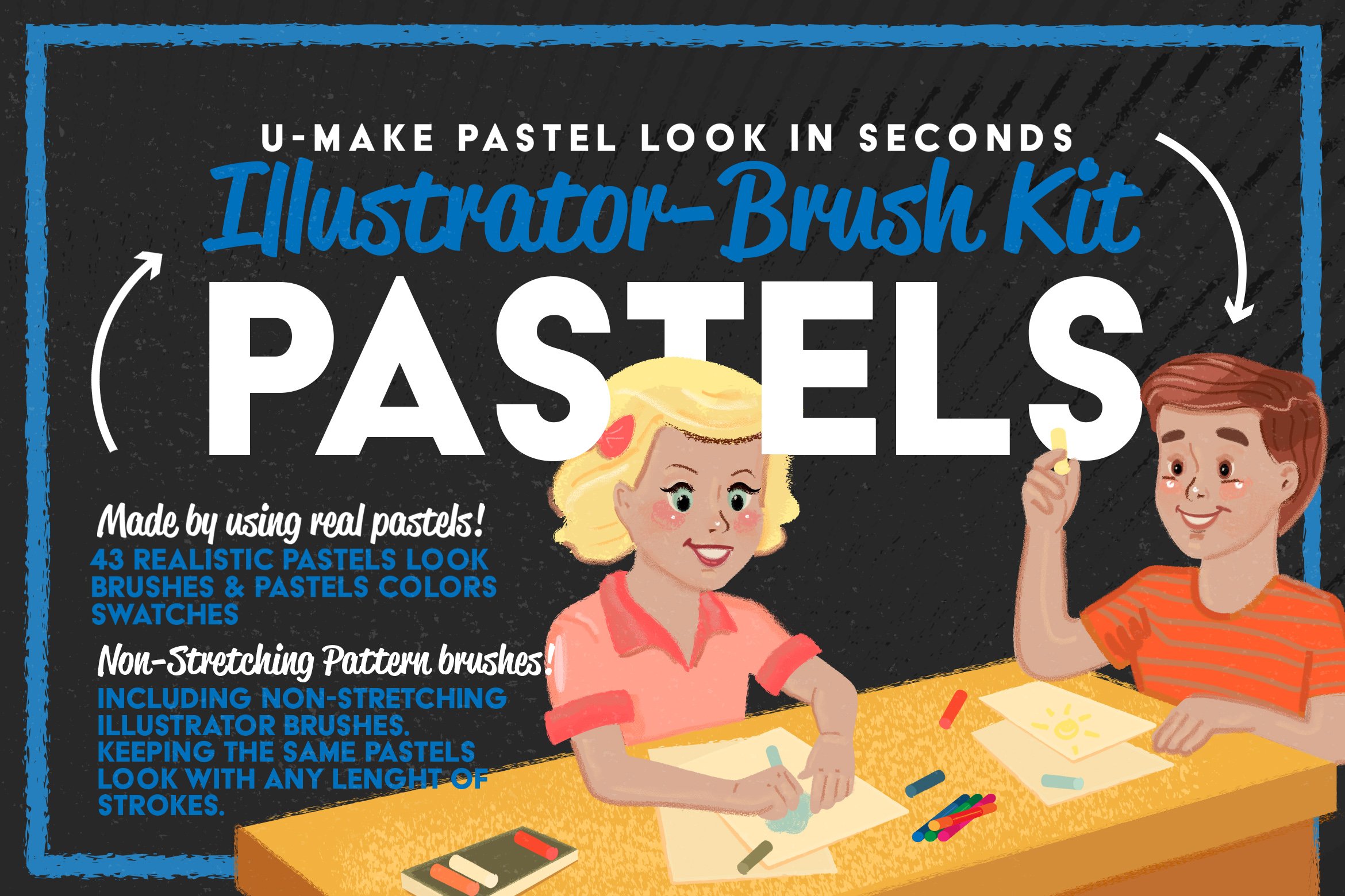 Pastels Illustrator Brush-Kitcover image.