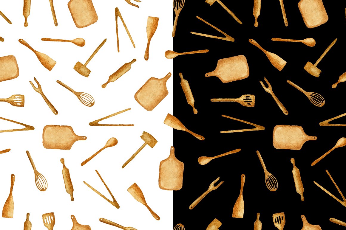 A collage of cooking utensils and spatulas.