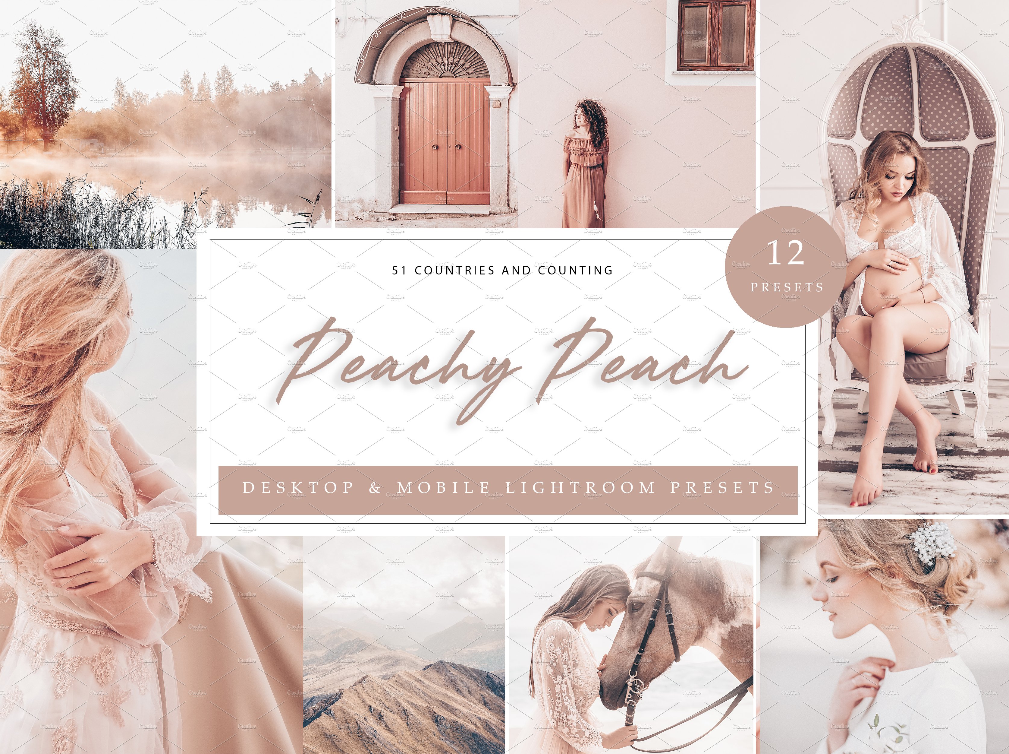 12 x Lightroom Presets, Peachcover image.