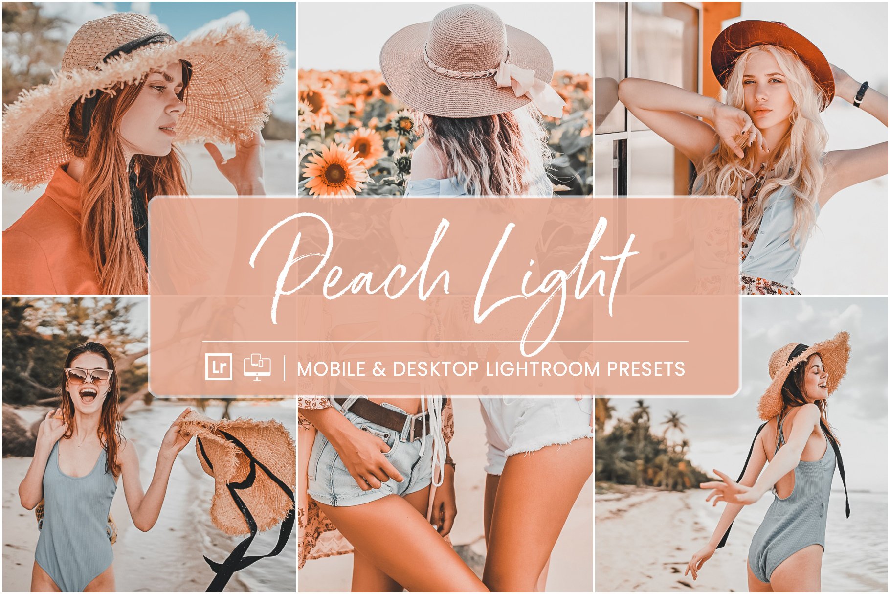 PEACH LIGHT LIGHTROOM PRESETScover image.