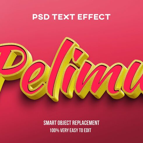 Pelimu Text Effect 3D Psdcover image.