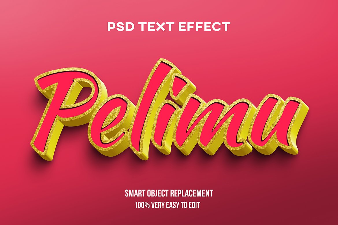 Pelimu Text Effect 3D Psdcover image.