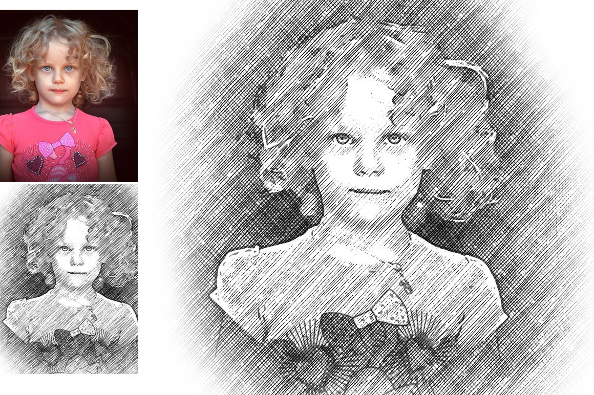 Pencil Sketch Photoshop Actionpreview image.