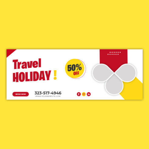 Travel Holiday Facebook cover Template cover image.