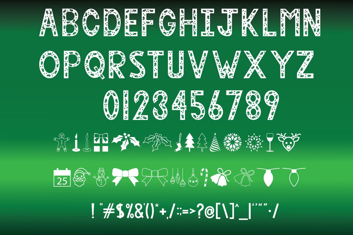 Christmas Holly - Font & Dingbats preview image.
